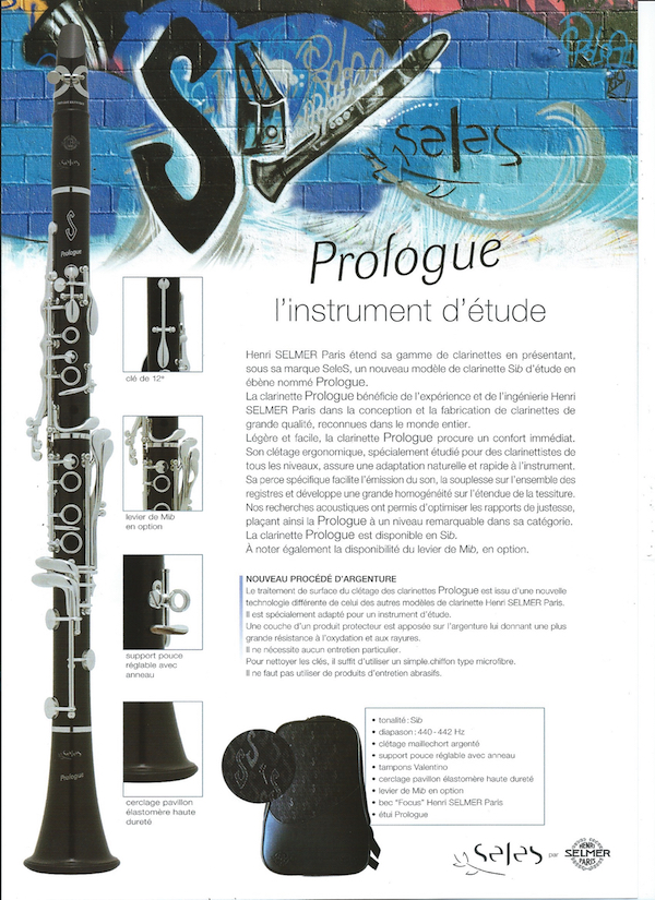 Clarinette Prologue SeleS Selmer